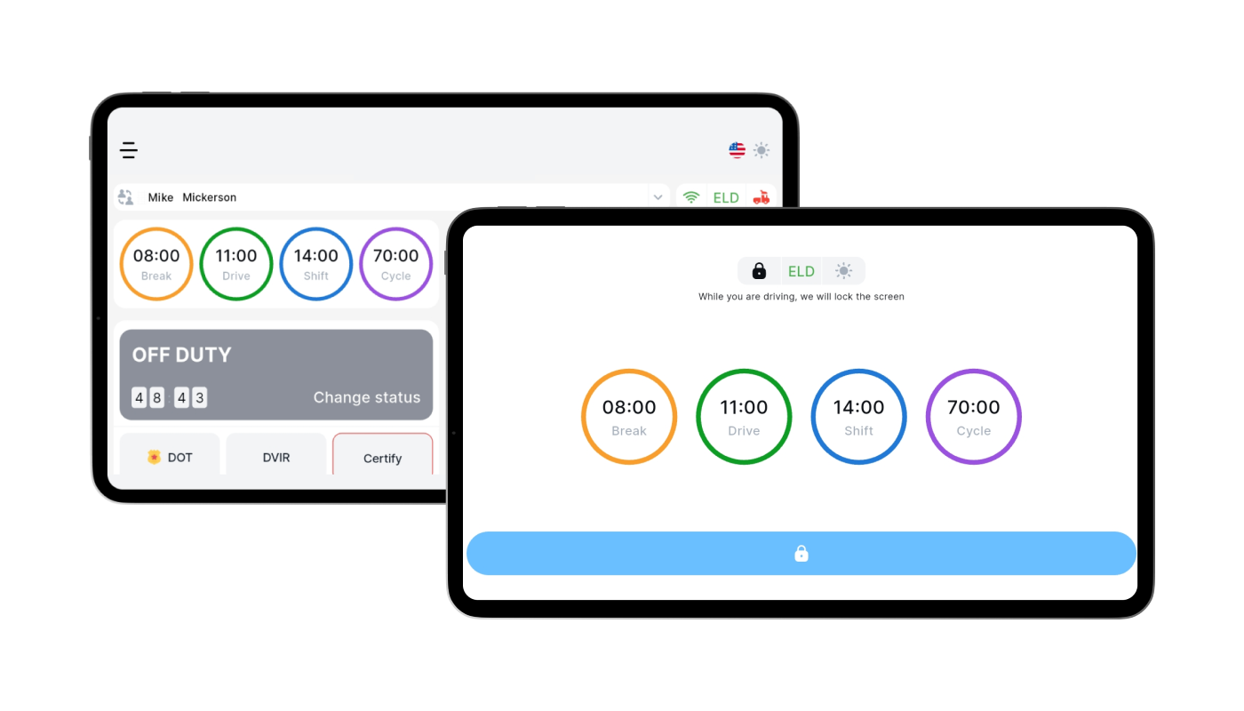 START ELD app on tablet